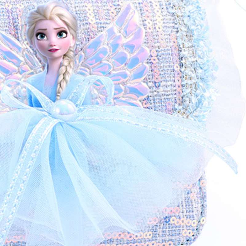 Disney children's handbag crossbody bag Elsa princess birthday gift for girls mesh princess handbag with 3D pattern design Little girl bag Childr