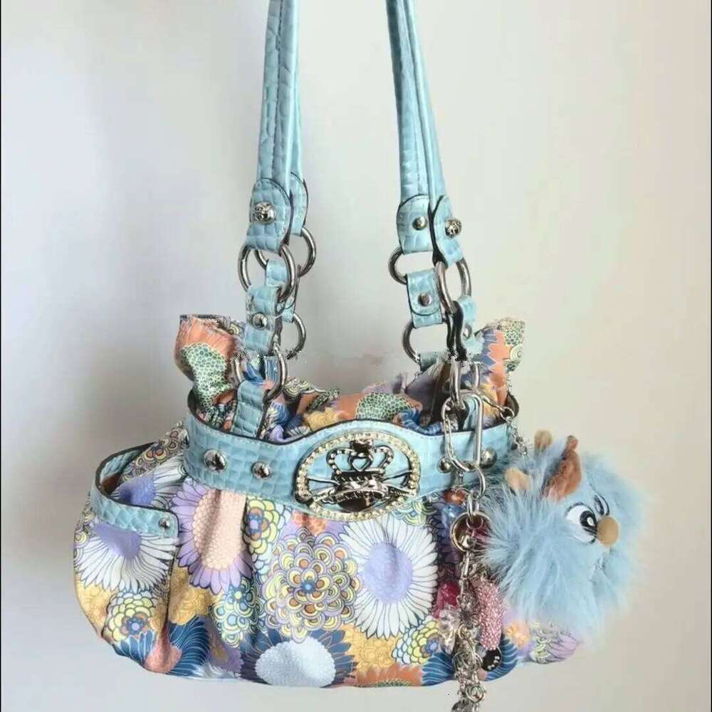 New Y2k Sweet And Cool Hot Girl Style Rivet Motorcycle Women's Large Saddle Crossbody Tote Bag