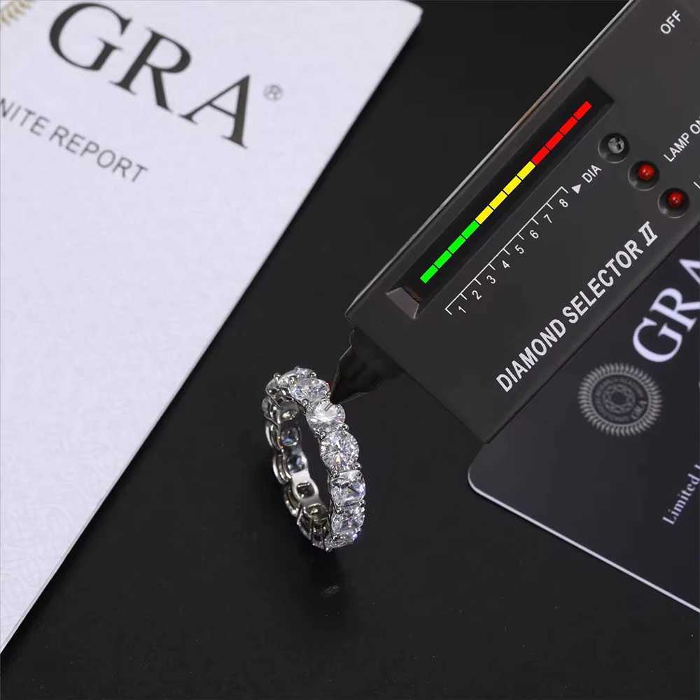 5mm D Color Moissanite Row Ring 925 Sterling Silver Diamond Wedding Band Rings For Women Certified Fine Jewelry Gift Houtros y250730