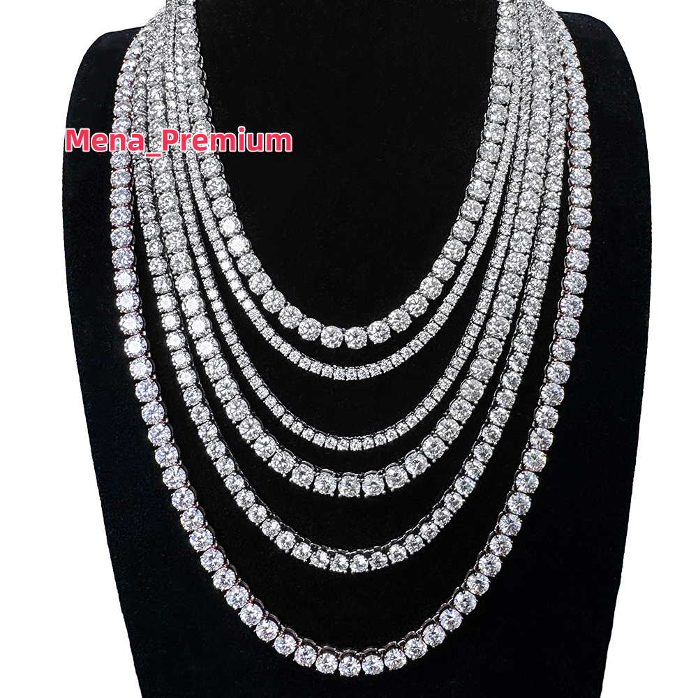 Fine Jewelry 3-8mm Tennis Chain Necklace Iced Out VVS Diamond Custom Moissanite Tennis Chain