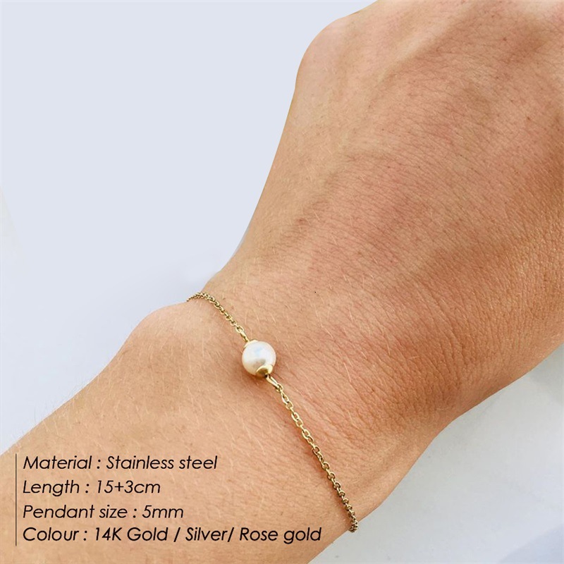 Madam And American Trend Simple Bracelet Double Layer Personality Stainless Steel Chain Bracelet Light Designer Bracelet Luxury Stacked Pearl Jewelry 