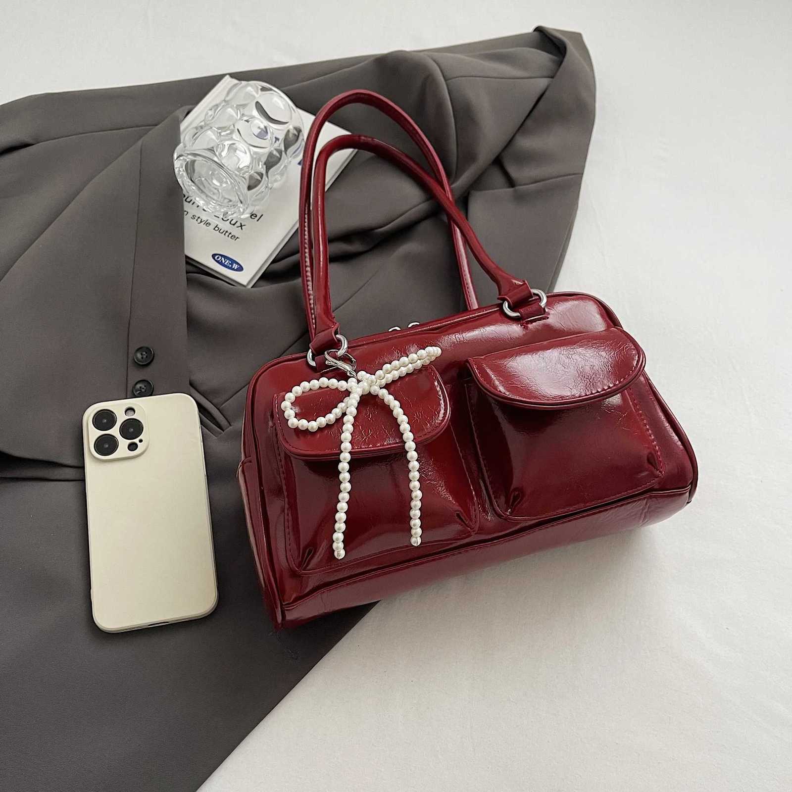 Fashionable Underarm Bow Bag for Women 2024 Korean Edition New Simple Leisure Pillow Bag Trendy Versatile Shoulder Bag Y250730