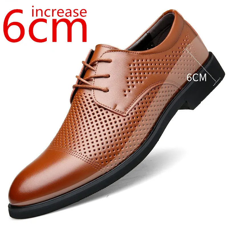 Height Increasing Shoes Men Taller Elevator 6CM Invisible Insole for Daily Mens Heighten Increased Wedding Oxfords Office Male 250730