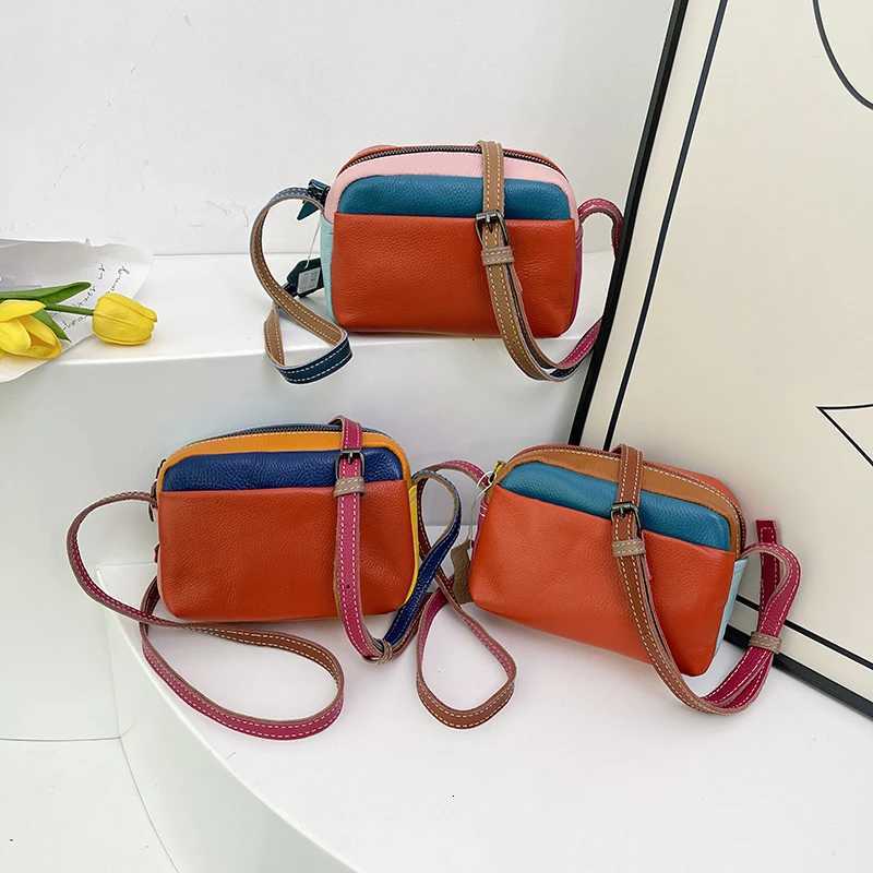 100% Genuine Leather Messenger Bag Cow Leather For Women Handbags Female High Quality Shoulder Messenger Bags Daily Purse Y250730