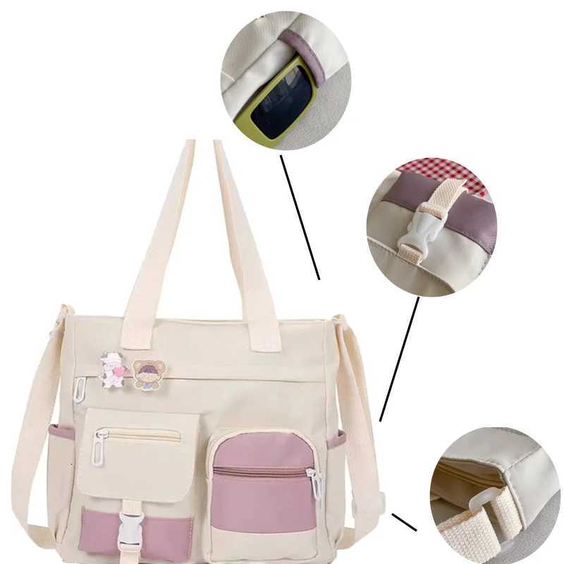 Japanese Harajuku Womens Handbags Multiple Pockets Shoulder Bag Large Capacity Crossbody Bag For Students G250729