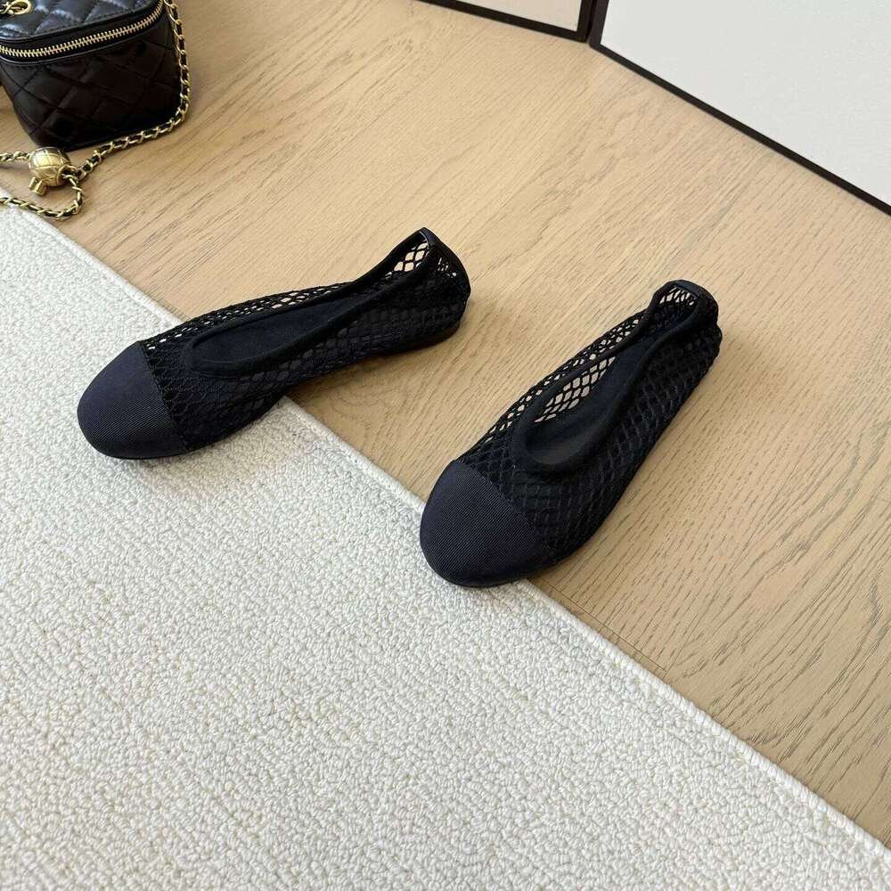 Women Size34-41 Genuine Leather Ballet Flats Mesh Solid Color Leisure Round Toe Slip On Designer Shoes Zapatillas De Mujer 9ec