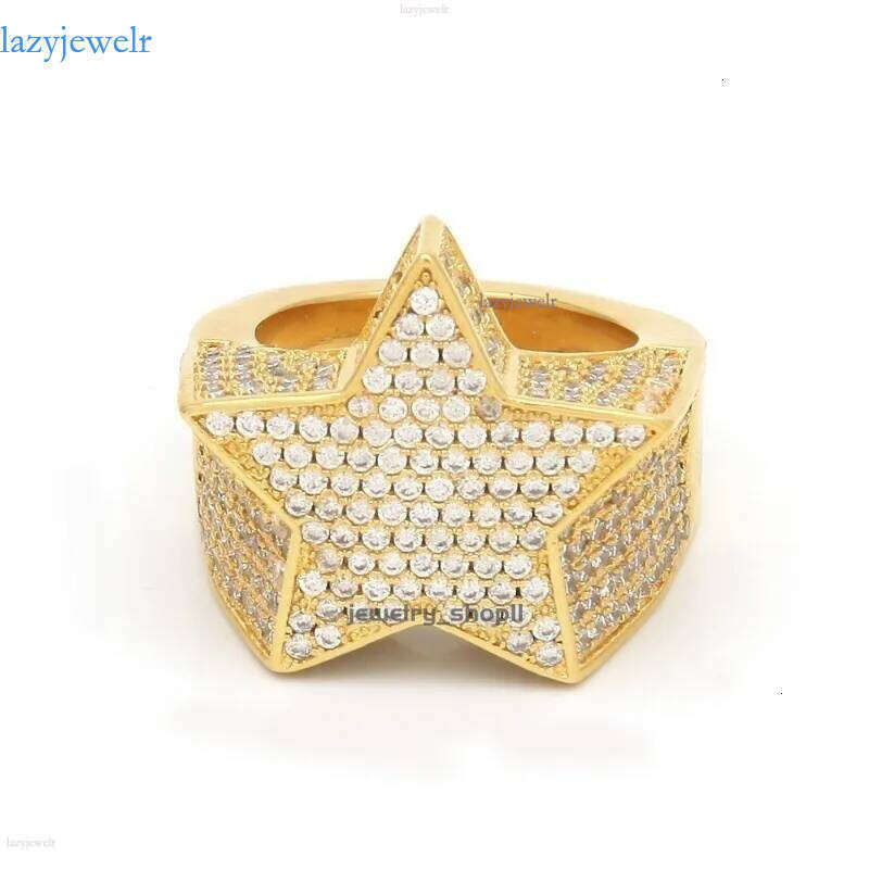 men's passed GRA Dia Five-pointed Men's star Hip Hop trendy r moissanite dia gold sterl sier cuban women