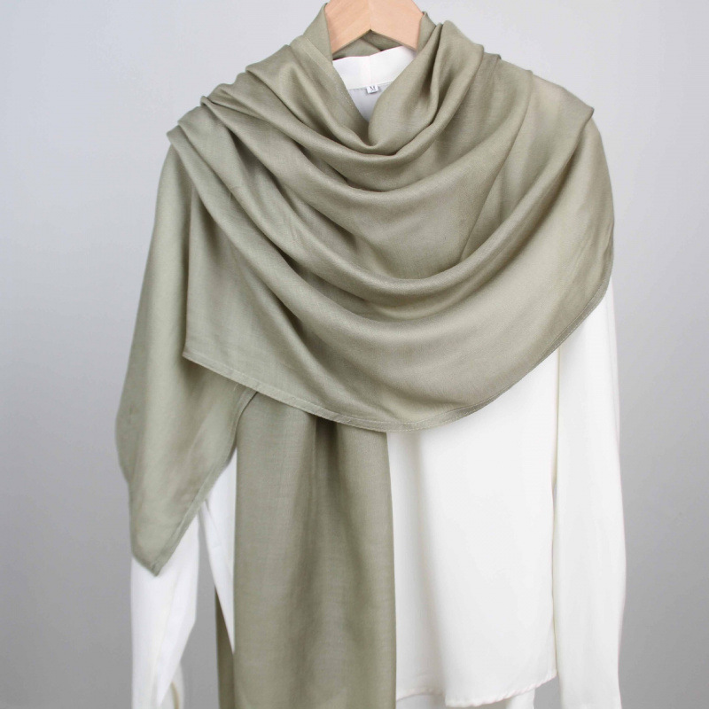 K1541 Cross-border foreign trade summer cotton and linen solid color scarf shawl double needle wide edge high-end headscarf