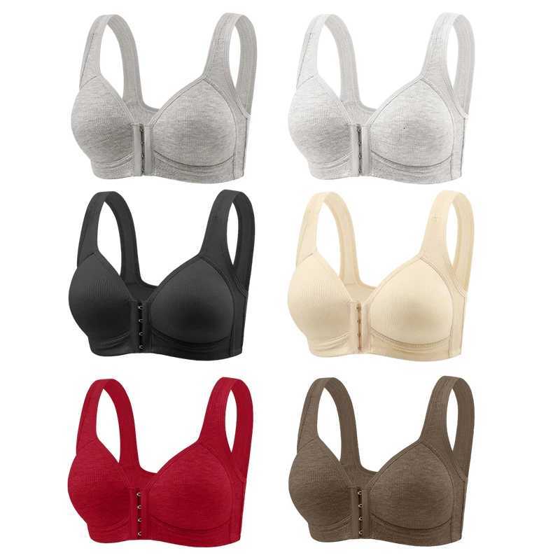 FallSweet Wire-Free Front Closure Bra for Women Seamless Full Coverage Bra Fixed Cups Large Size Comfort Underwear Mom Lingeries Z250730