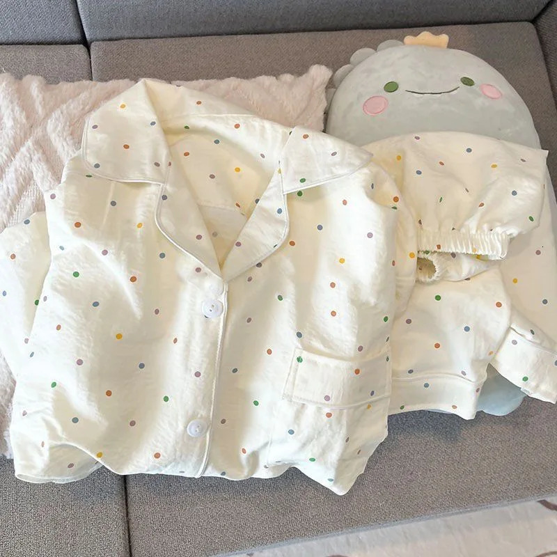 Summer Ladies Pajamas Homewear Set Cloudy Cotton Sweet Cute Cardigan ShortSleeved Shorts Thin Section of 250730