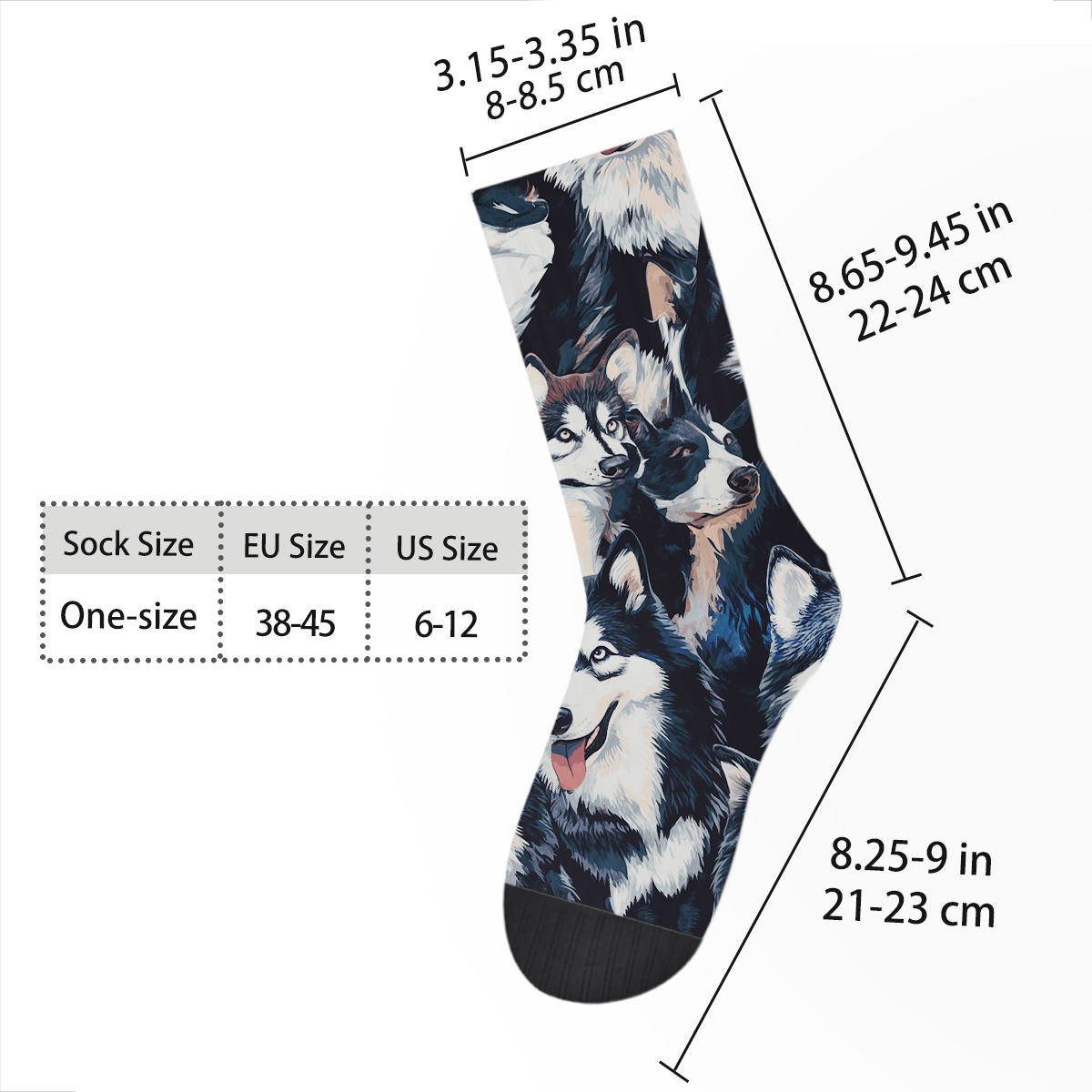 Alaskan Malamute Print Unisex Tube Designer Socks C133