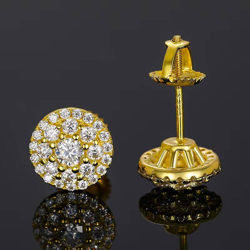 D Color Sparkling Round Cut Moissanite Diamond Earring Hypoallergenic 925 Sterling Silver Engagement Wedding Stud Earring