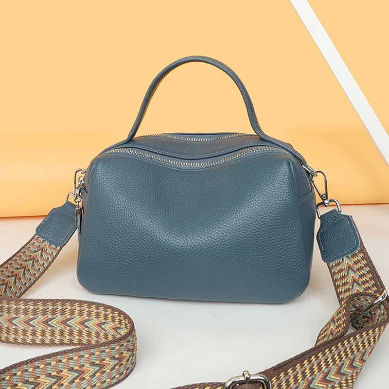 2023 Fashion Crossbody Bags Womens Genuine Leather Bag Simple High Quality Tote Bag Vintage Boston Handbag Female Shoulder Bags Y250730