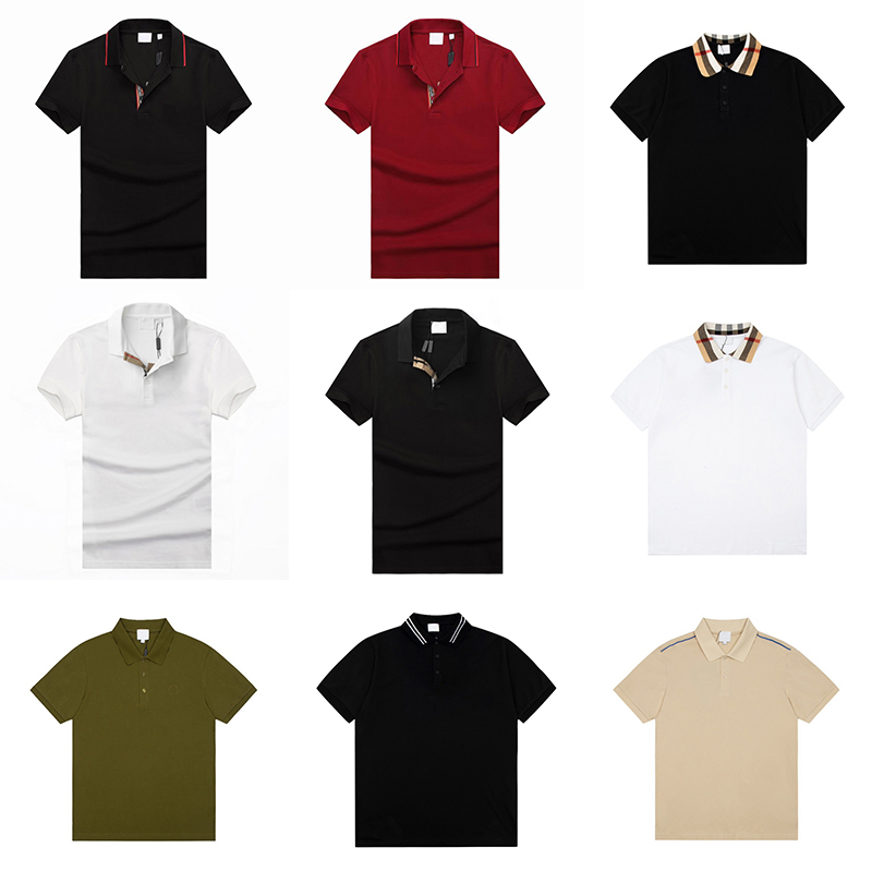 Designer Polos shirt luxury Mens top lapel short sleeve summer high street casual black white grey red cotton t shirt womens mens hip hop polo shirt