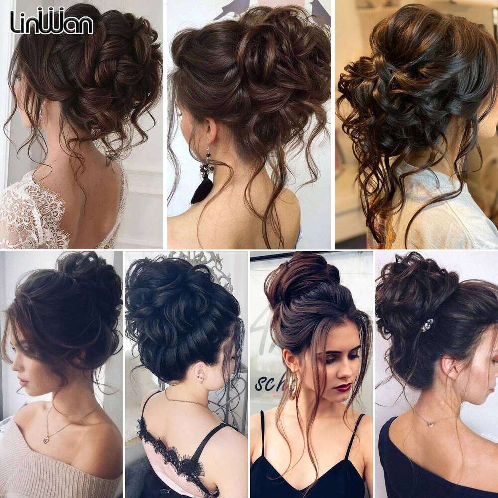 Chorliss Synthetic Claw Chignon Women Messy Curly Fluffy Bun Clip In Ponytail Hair Extensions Natural False Hairpieces