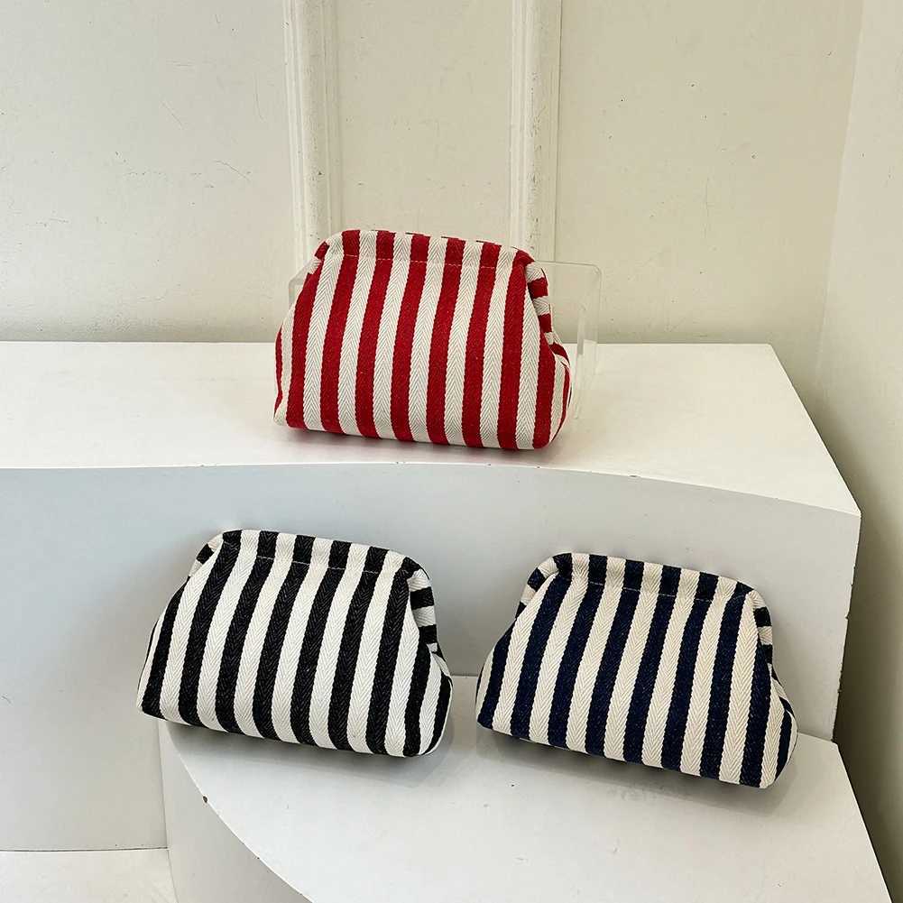 Striped Ruched Cloud Purse Summer Beach Clutch Bag for Women Colorblock Dumpling Bag Hobo Bag for Travel Party Prom Y250730