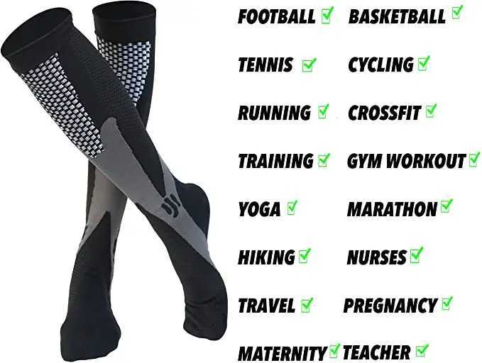 2/3/4 Pairs Compression Socks Knee High Sports Socks Medical Nursing Stockings Varicose Veins Socks Outdoor Cycling Socks Z250731