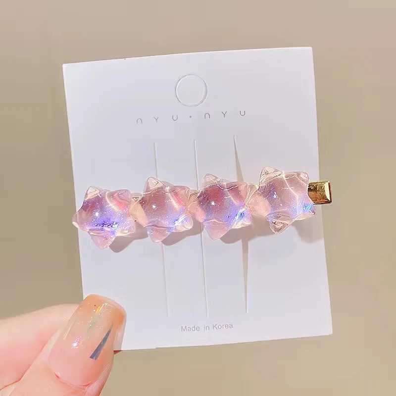 New Fashion Gradient Star Hairpin for Women Korean Cute Shiny Y2K Silver Metal Side Bangs Clip BB Clip Girls Hair Accessories R250730