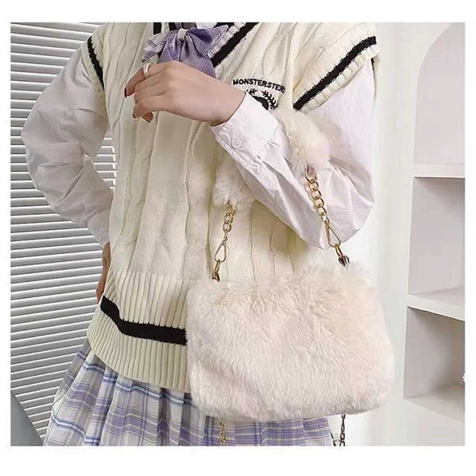 Women Plush handbag Solid Color Shoulder Bag Casual Purse Dumpling Bag Simple Fashion Crossbody Bag Y250730