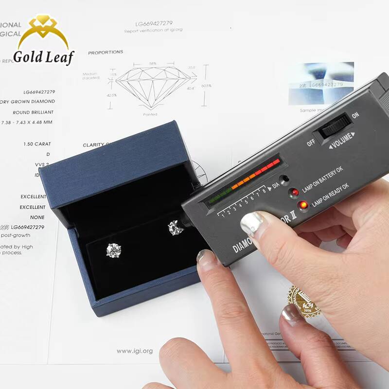 Goldleaf Jewelry IGI D VVS Lab Grown Diamond 0.5CT 1CT Earrings 14k White Gold Fine Diamond Women Stud Earrings