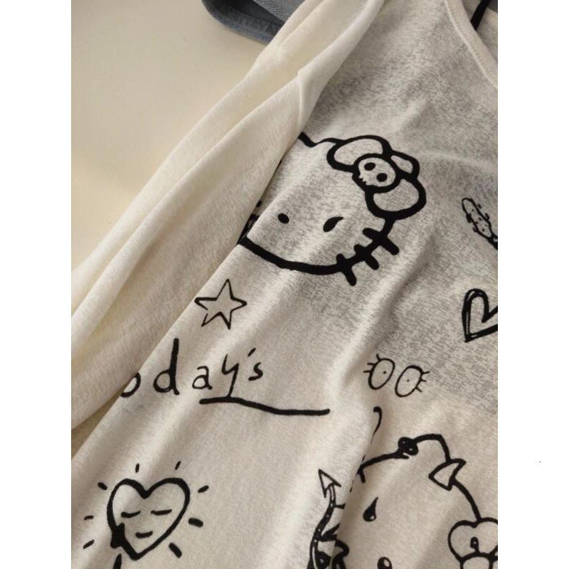 2025 summer new off shoulder semi transparent fashion niche design sense loose designer T-shirt designer short sleeved women's T-shirt