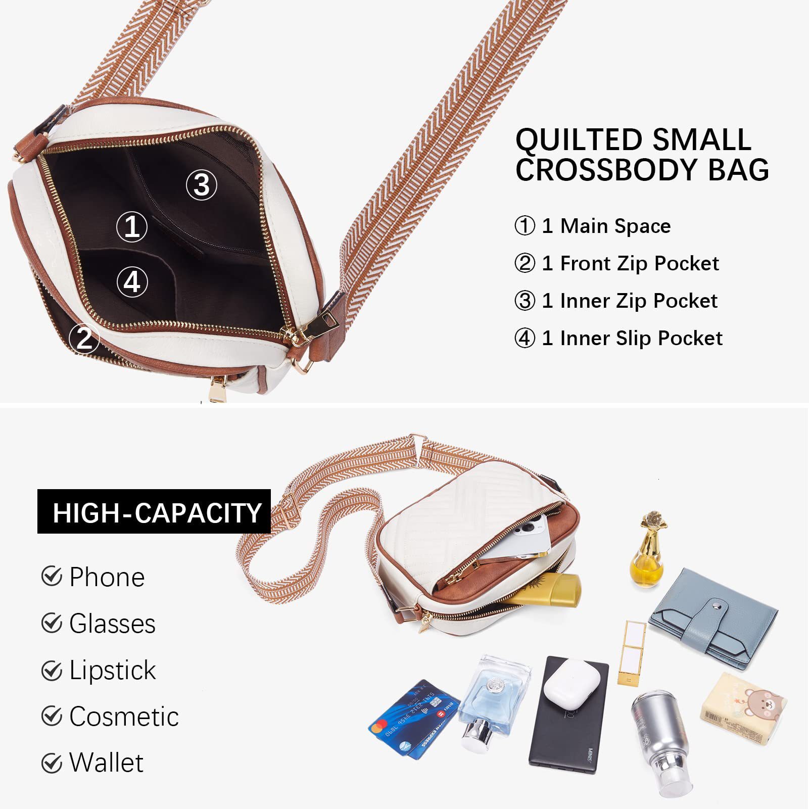 In Stock Cross-border Wholesale 2025 Designer Tote Purse New Trendy Versatile Women's Crossbody Shoulder Small Square Bag With Jacquard Strap