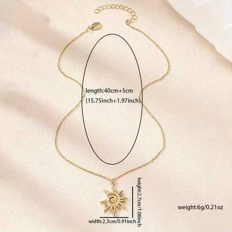 Vintage Gold Silver Plated Whirlpool Sun Necklace For Women Irregular Geometric Pendants Necklaces Jewelry Z250731 Z250910