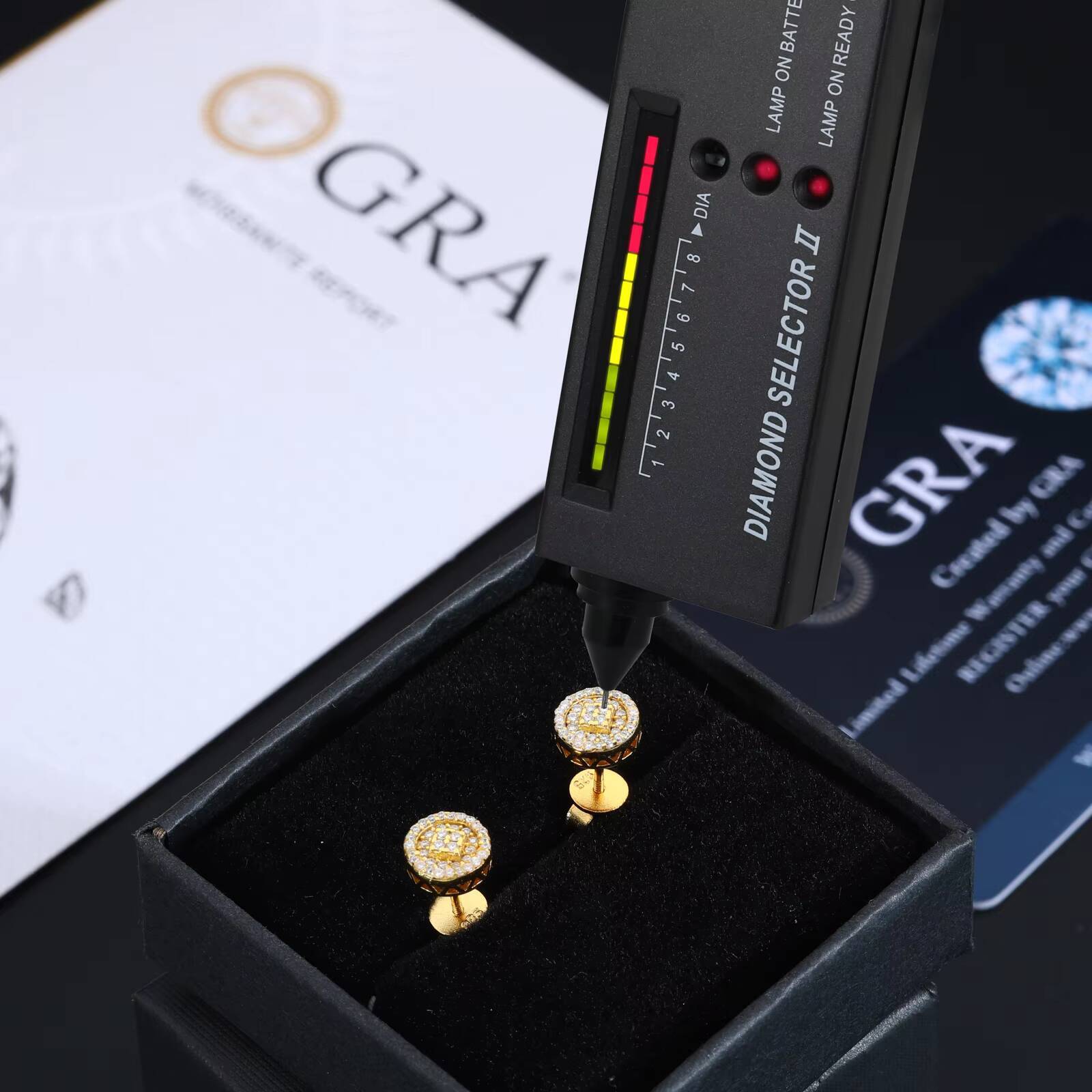 Wholesale Fashion Jewelry Gold Plated 925 Sterling Silver Micro Paved VVS Moissanite Diamond Circle Stud Earring for Men