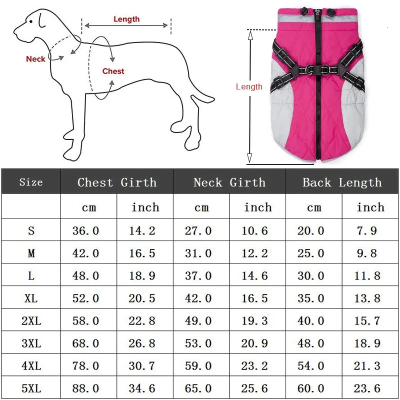 Waterproof Pet Jacket With Harness Winter Warm Dog Clothes for Small Large Dogs Labrador Coat Chihuahua French Bulldog Outfits 250729