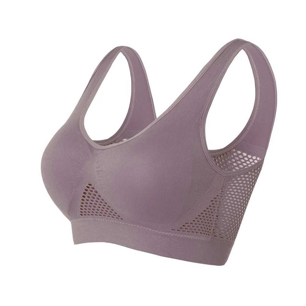 7XL Breathable Fitness Running Vest Sleep Underwear Padded Crop Tops Hollow Out Women Soft Sport Bra Underwear Top Bras Z250730