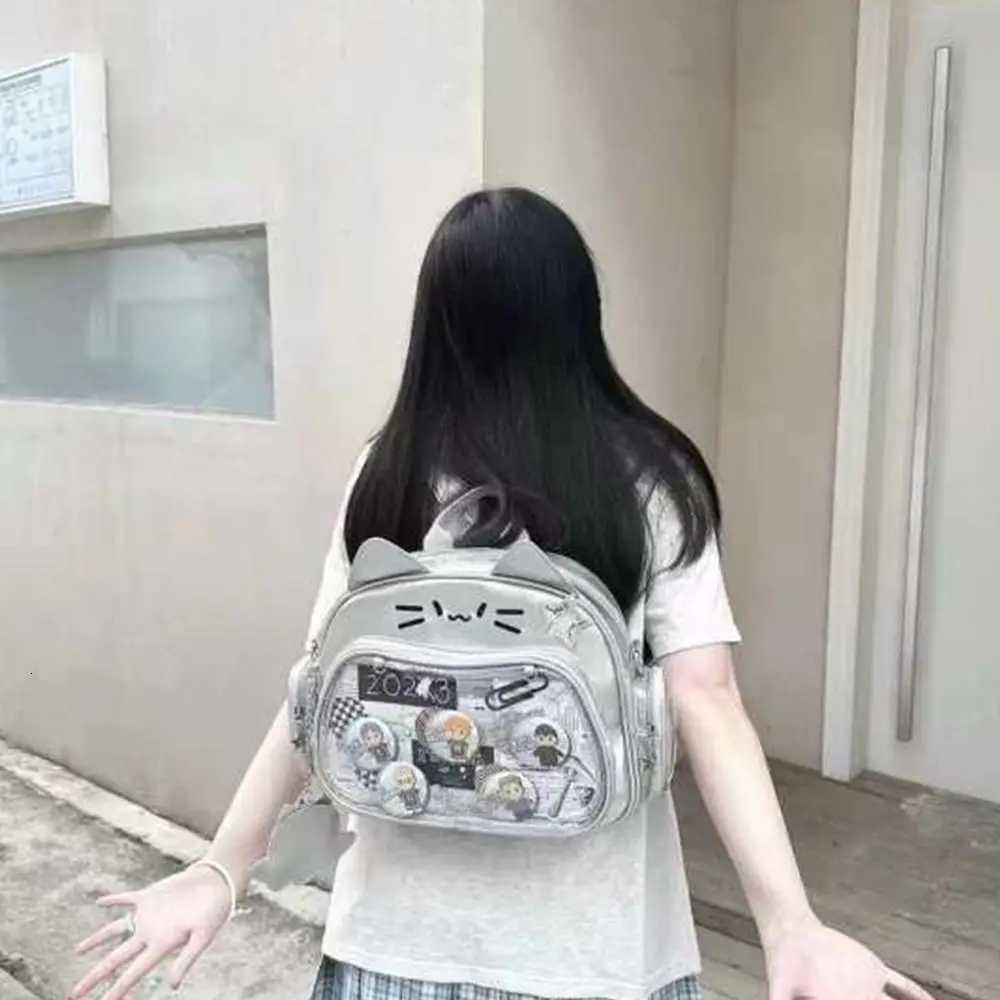 Pu KAWaii Itabag Travel Korean Clear Pocket Shoulder Bag Crossbody Bag Womens FAshion Backpacks Idol Doll Storage Bags Y250730