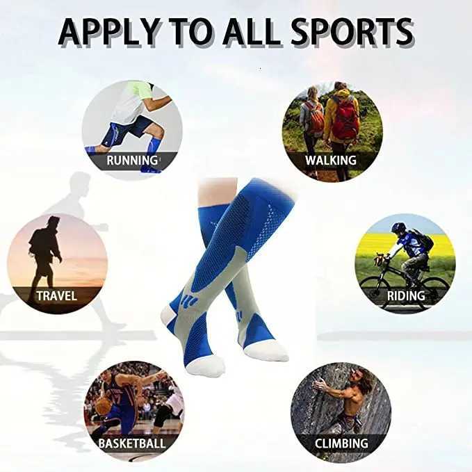 2/3/4 Pairs Compression Socks Knee High Sports Socks Medical Nursing Stockings Varicose Veins Socks Outdoor Cycling Socks Z250731