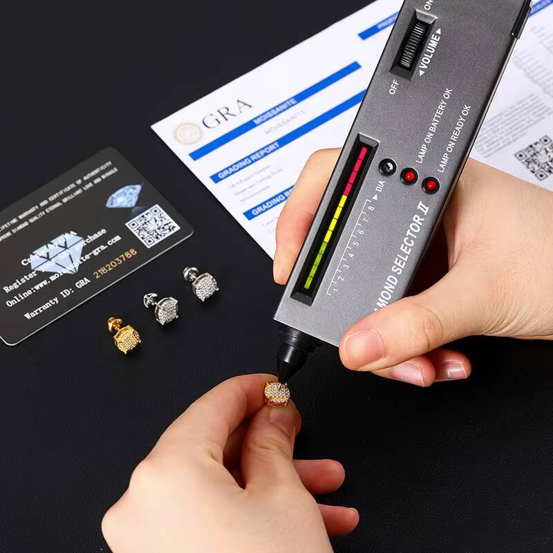 Men Iced Out Screw Back Moissanite Earring 925 Sterling Silver Classic Round Stud Earrings With GRA Certificate