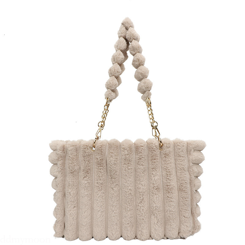 Plush for Women 2024 New Korean Version Large Capacity Sweet Chain Tote Casual Fashion Handbag Shoulder Bag ddmymoon