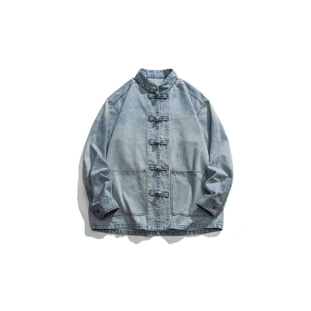Designer Clothing 2025 2024 Chinese Style Denim Jacket Men Streetwear Oriental Clothes Autumn Male Jeans Coat Vintage Fashion Hip Hop Loose Outwear
