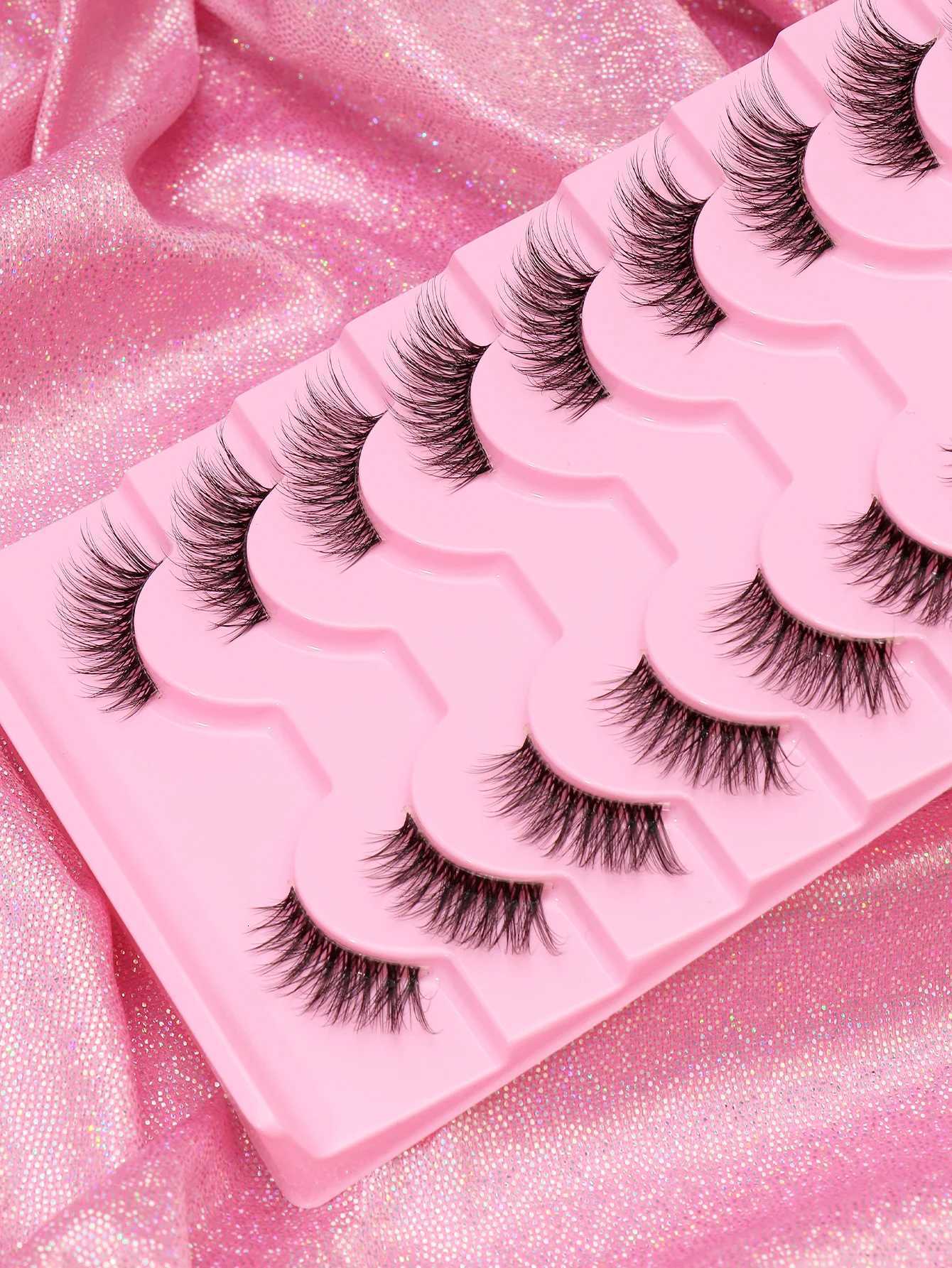 3/5/10 Pairs Half Eye Lashes Faux Mink Eyelashes Winged End Eye Elongated Eyelashes Natural Long Manga Lashes Fake Lashes Makeup Z250730