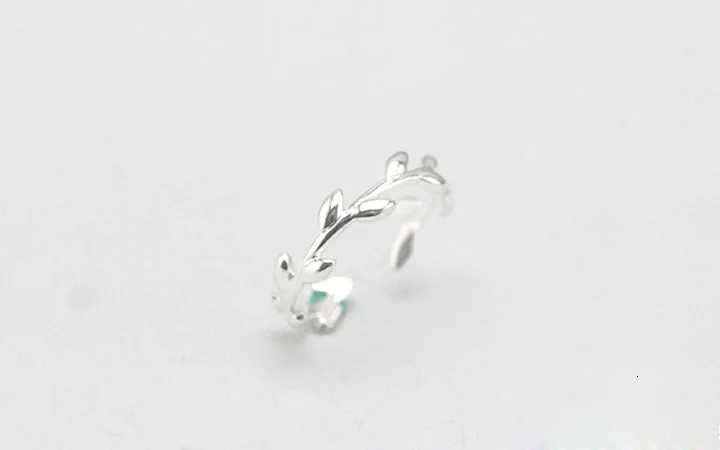 925 Sterling Silver Rings For Women Simple Leaves Open Ring Hypoallergenic Sterling Silver Jewelry Gifts For Girls y250730