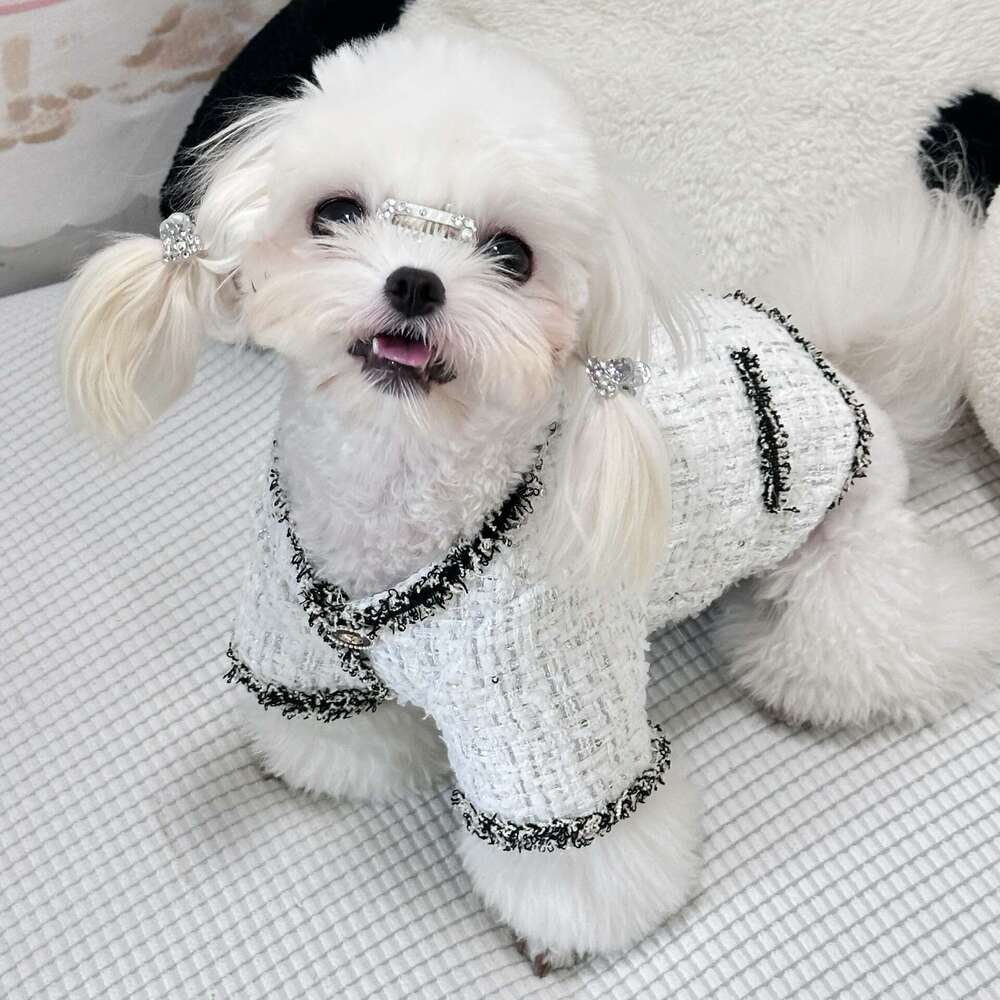 Cute Coat Cat Pet Dress High-End Little Chanel Style Dog Clothes