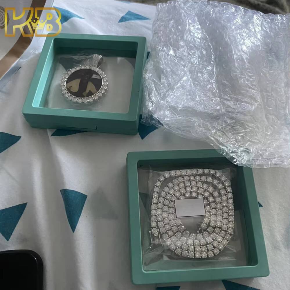 VVS Moissanite Tennis Chain Necklace Diamond Tennis Necklace 925 Sterling Silver Iced Out Fine Jewelry Custom Tennis Necklace