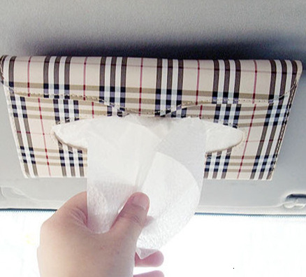 Storage Supplies Simple Sunshade Hanging Holder PU Car Front Dashboard Tissue Dispenser ddmythur