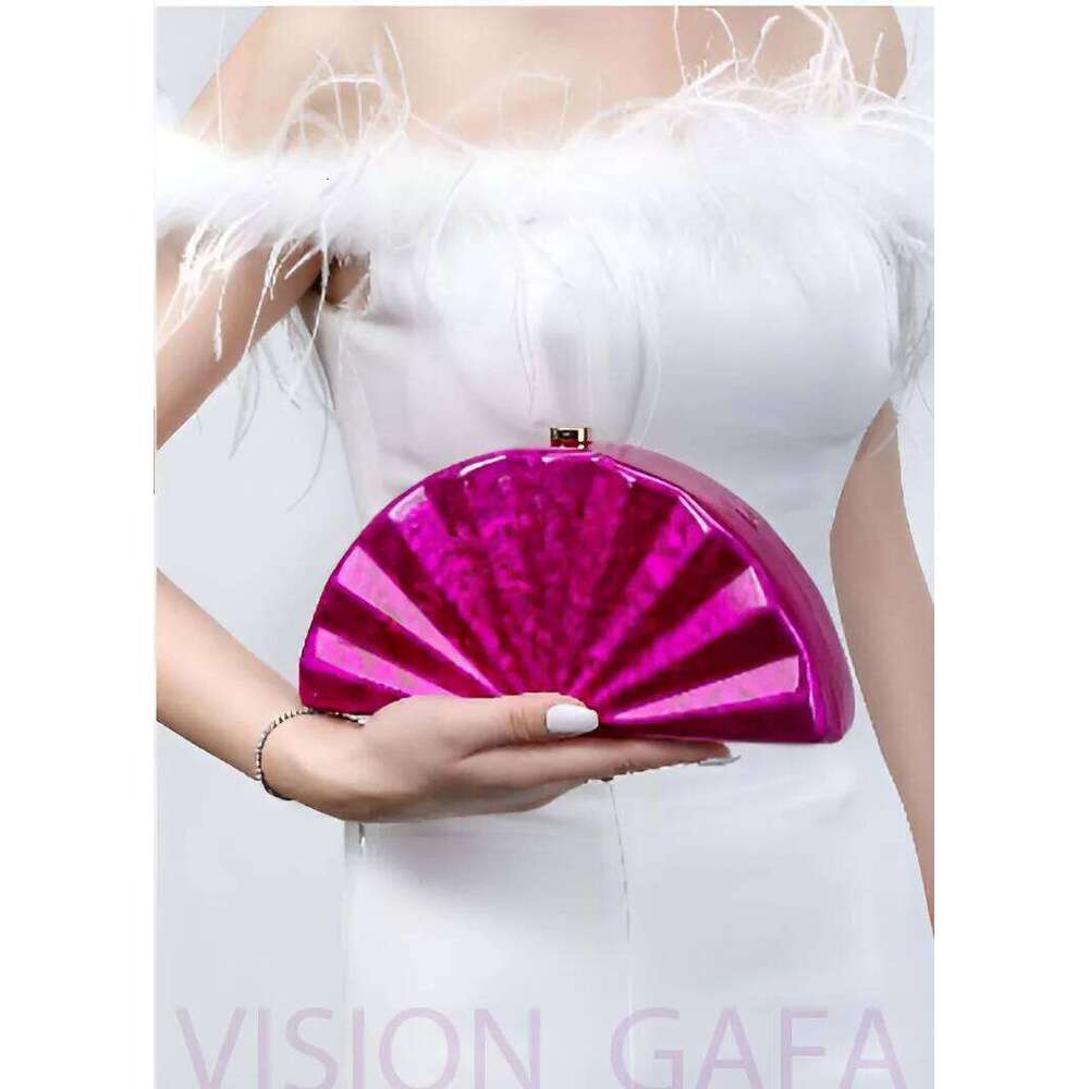 2025 Designer New Premium Acrylic Clutch Bag Pearlescent Pink Marble Pattern - Dual Mode (Handheld & Crossbody)