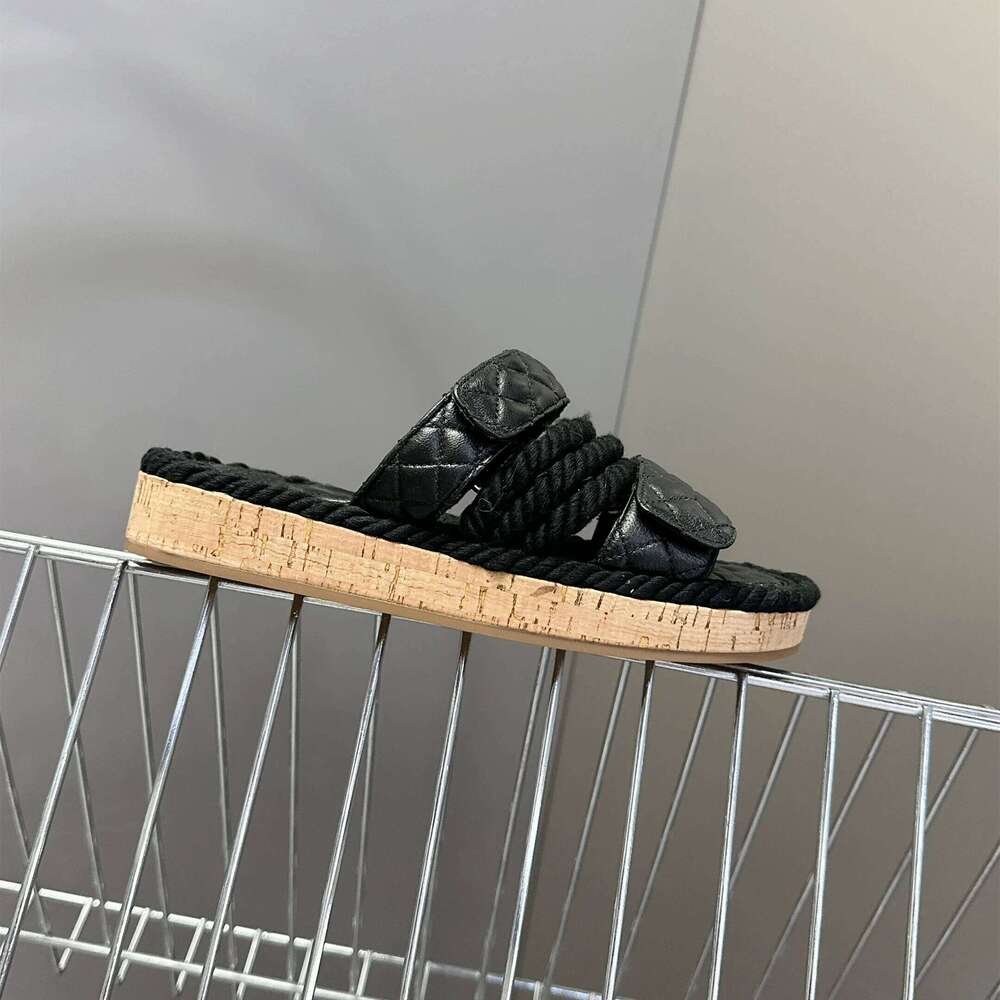 New Women Size35-41 Genuine Leather Sandals Flat Platform Weaving Sewing Flats Summer Designer Shoes Zapatillas De Mujer f28