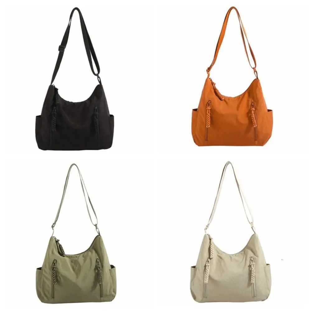 Solid Color Oxford Cloth Crossbody Bag Korean Style Multi-Pocket Single Shoulder Bag Adjustable Straps Large Capacity Y250730