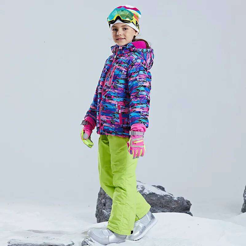 -30 Degree Children Clothing Set Boys Girl Kids Snowboard Ski Suit Waterproof Outdoor Sports Jacket Pants Clothes Snowsuit Teen