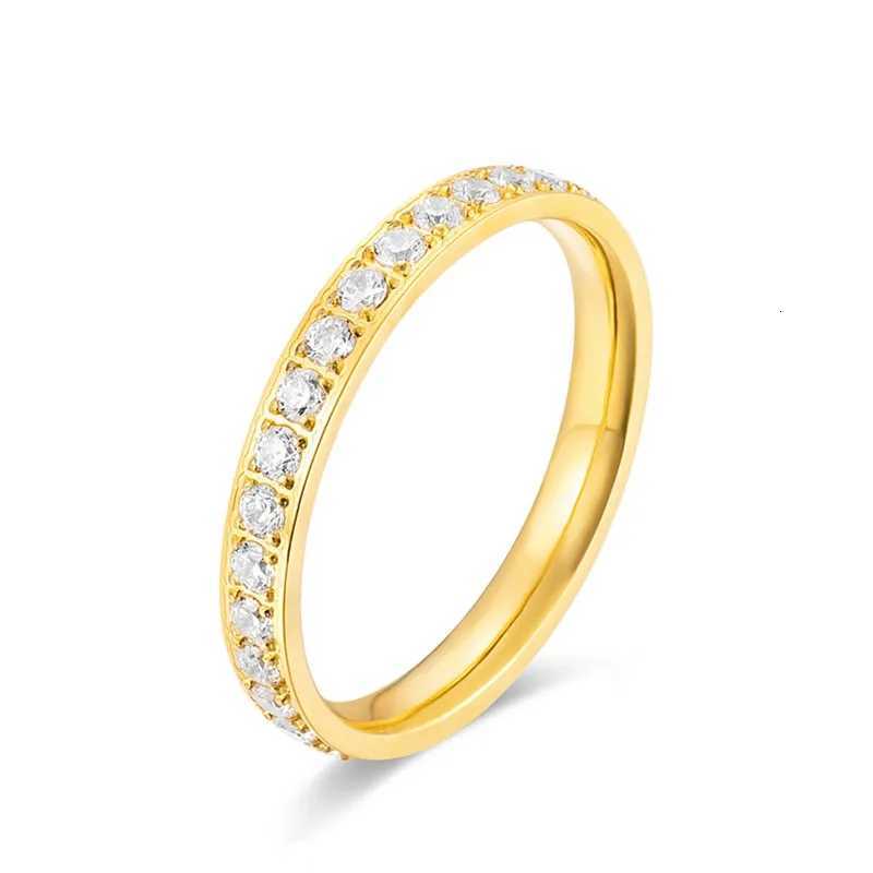 2mm Stainless Steel Stackable CZ Eternity Ring Wedding Band for Women Girl Size 5-10 y250730