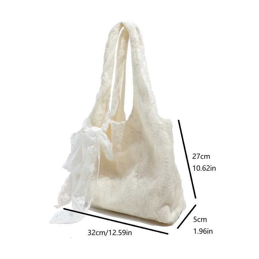 Lace Flowers women Shoulder bags Straw Crossbody Bags for Women Summer Ladies Trend Sweet Handbags big totes Armpit bag Y250730