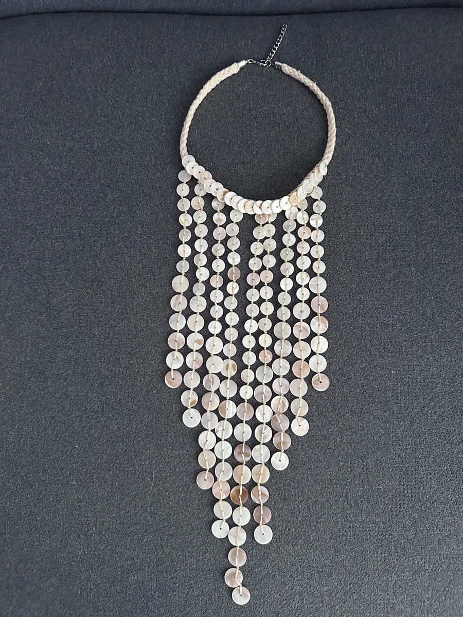 Bead Handmade Woven Shell Necklace Multilayered Summer Beach Style Collarbone Chain Womens Fashion Jewelry Accessories 250716