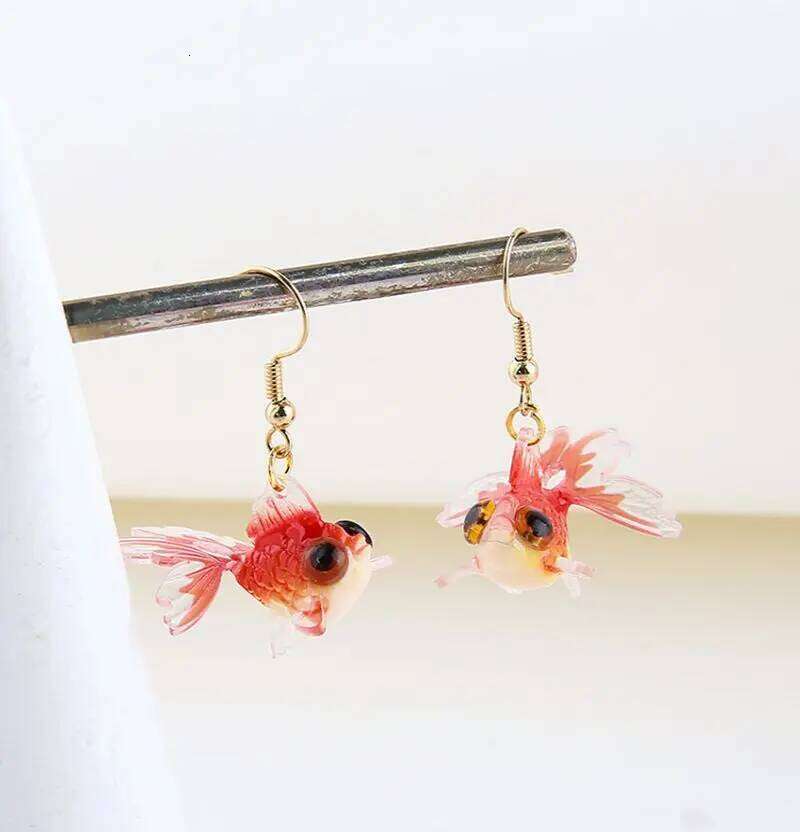 Cute Fish Asymmetrical For Unique Goldfish Pendant Long Fashion Women Koi Earring Design Jewelry Wholesale