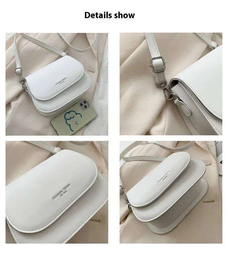 Trendy Saddle Shoulder Women PU Leather Crossbody Simple Solid Color Flap Messenger Bag Fashion Handbags Pouch bag