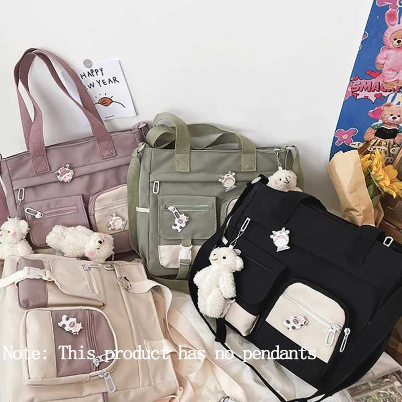Japanese Harajuku Womens Handbags Multiple Pockets Shoulder Bag Large Capacity Crossbody Bag For Students G250729